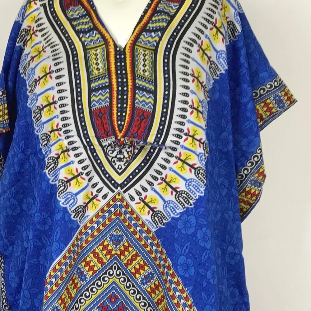 Blue Tribal Cover Up Multi Color No‎ Size Tag.